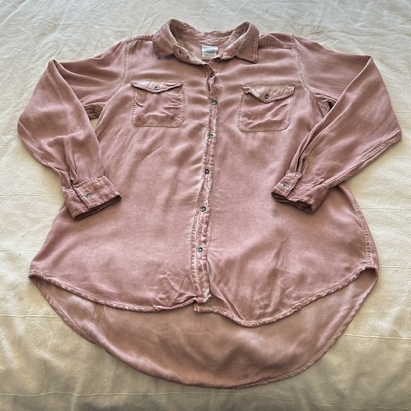 🔥EMPYRE size medium made in India 100% rayon long sleeve button up tie-dye pink - Picture 5 of 12